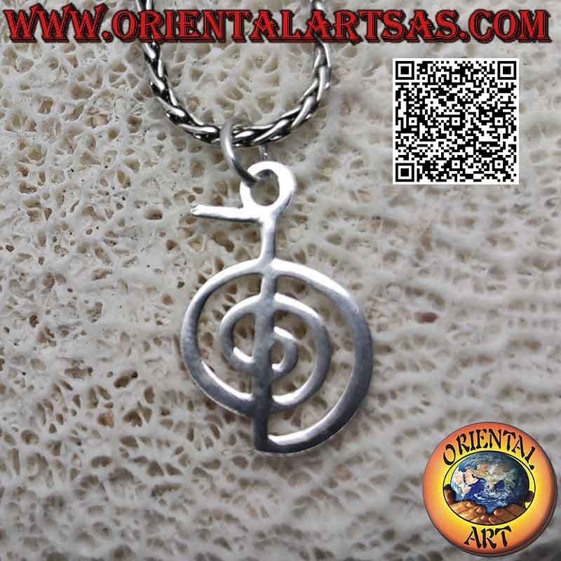 Silver pendant, Cho Ku Rei (first symbol of Usui's Reiki system, symbol of power) small