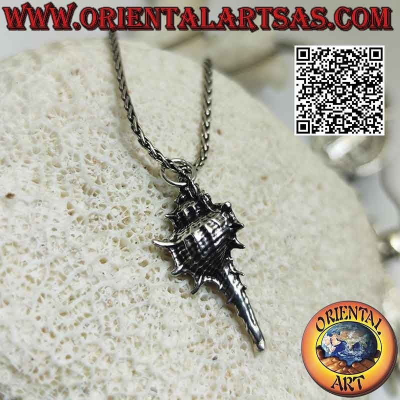 Silver pendant in the shape of a shell the tofa (musical instrument and symbol of fertility)