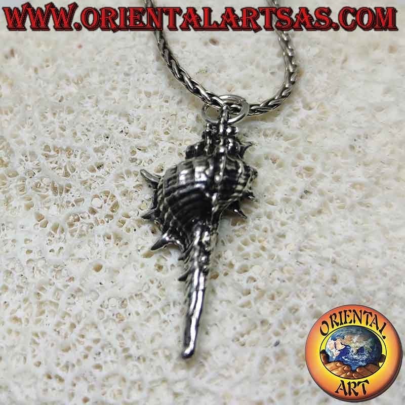 Silver pendant in the shape of a shell the tofa (musical instrument and symbol of fertility)