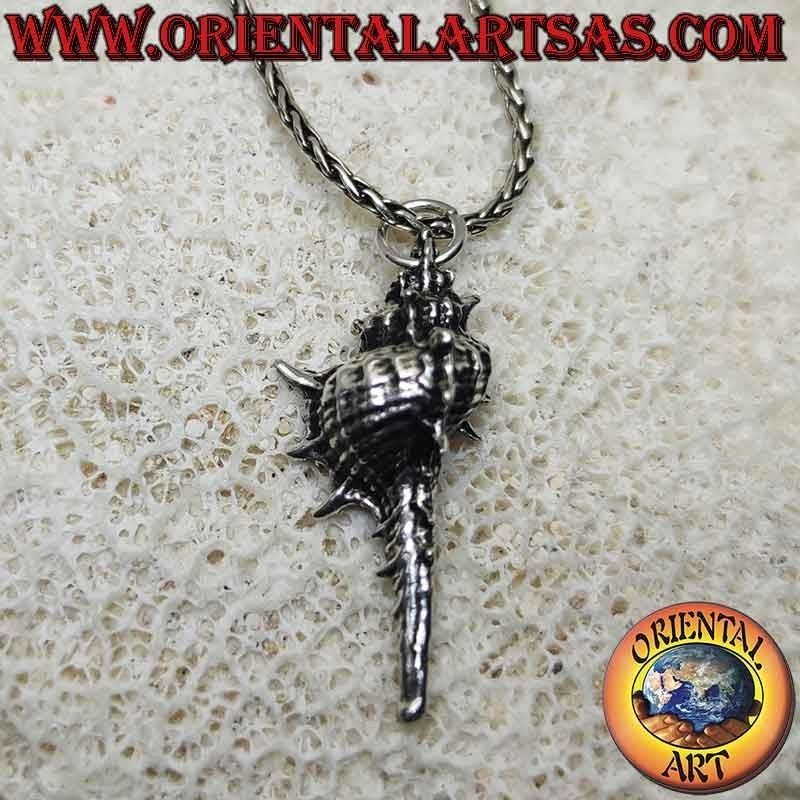 Silver pendant in the shape of a shell the tofa (musical instrument and symbol of fertility)