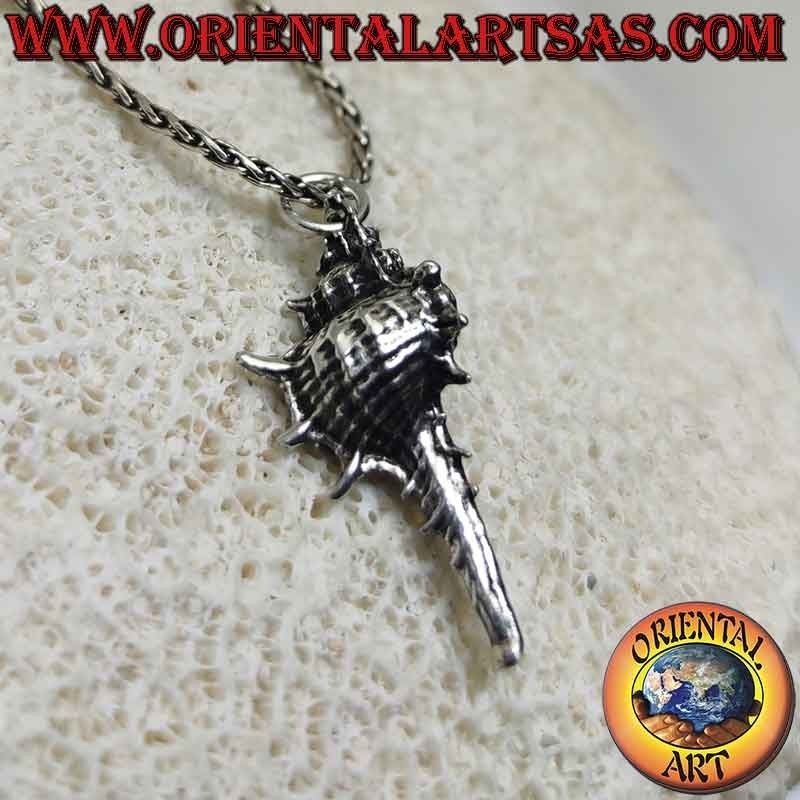 Silver pendant in the shape of a shell the tofa (musical instrument and symbol of fertility)