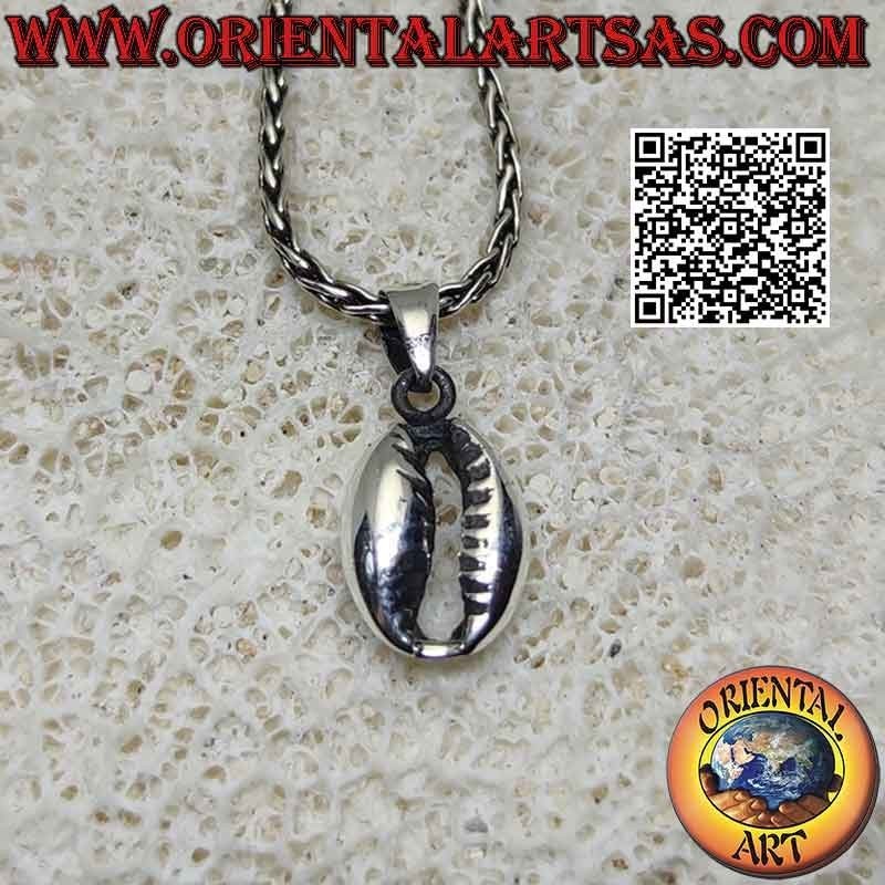 Pendentif en argent en forme de cauri (cauri, kauri, cypraea), symbole de fertilité
