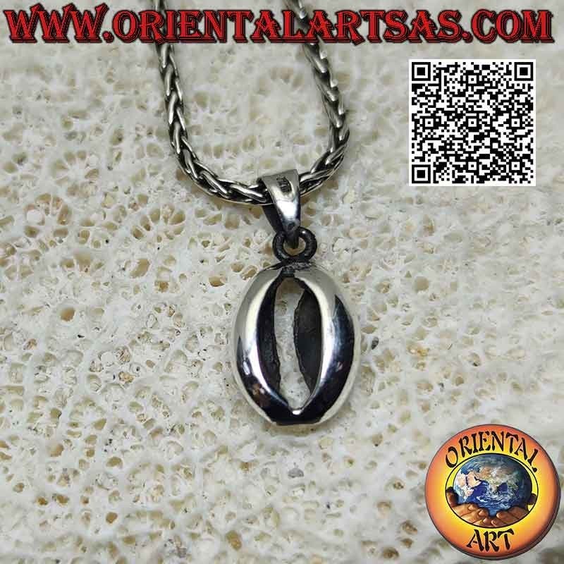Silver pendant in the shape of a cowrie shell (cauri, Kauri, Cypraea), symbol of fertility