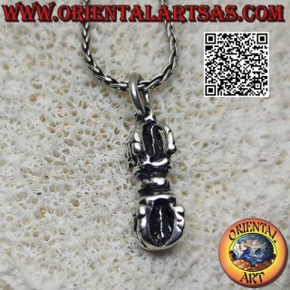 Colgante de plata en forma de vajra o dorje tibetano (grueso)