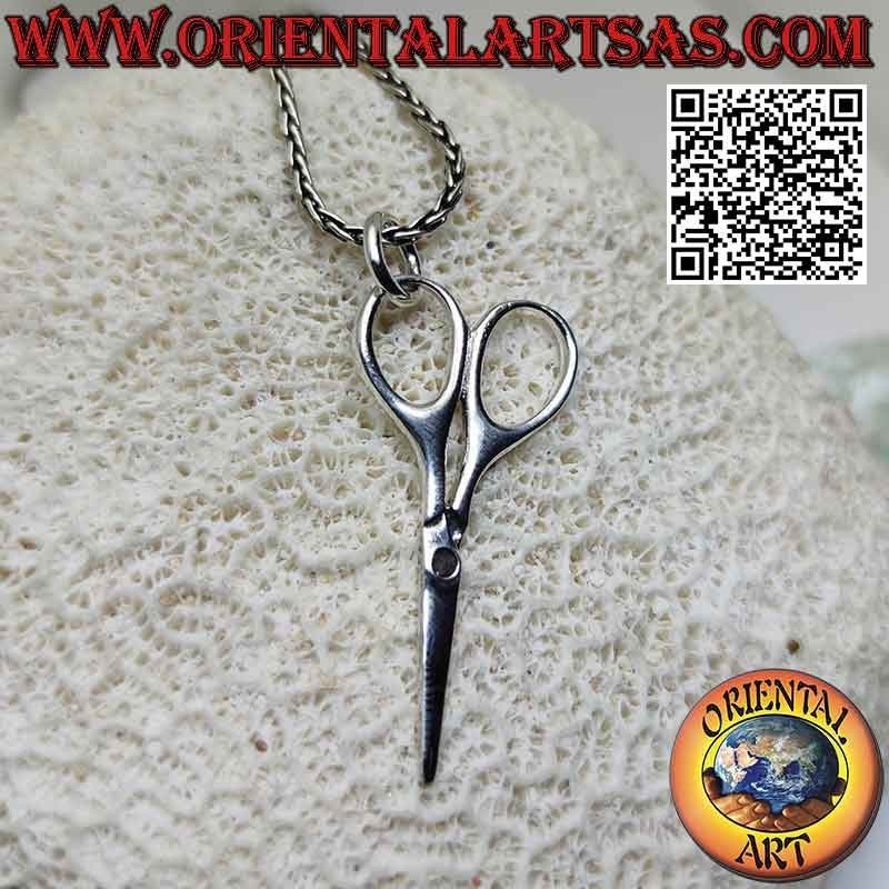 Pendentif ciseaux argent lisse (grand)
