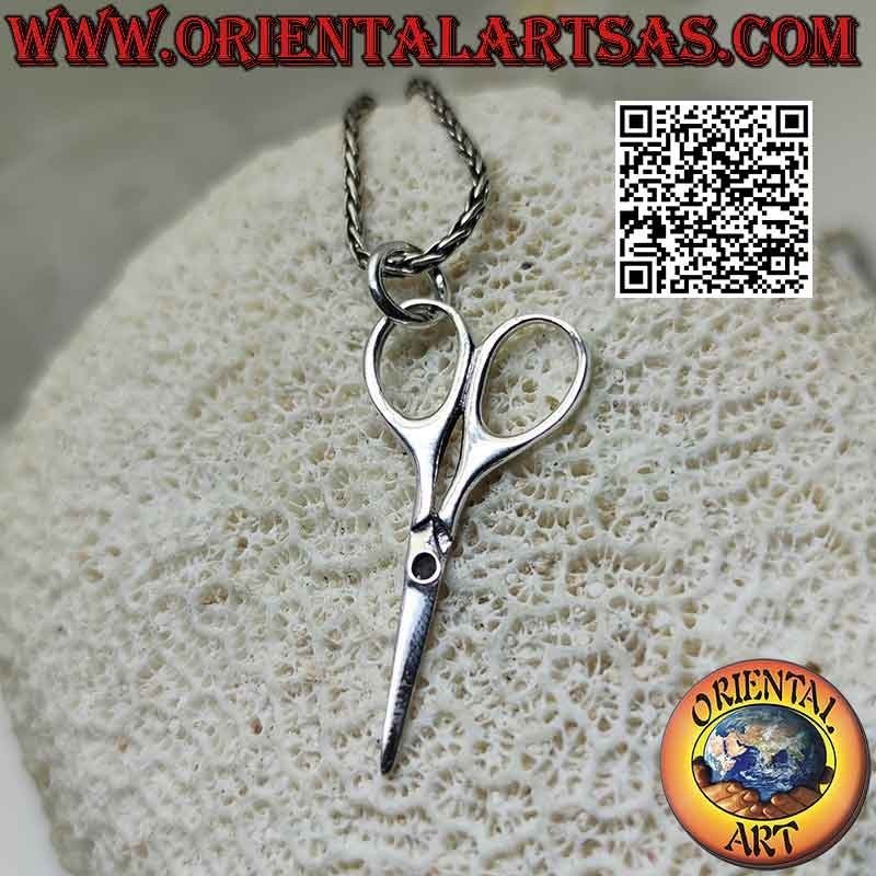 Colgante tijera plata lisa (grande)