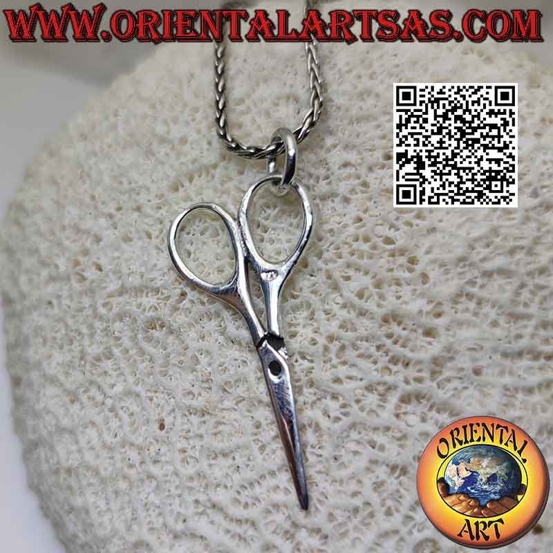 Colgante tijera plata lisa (grande)