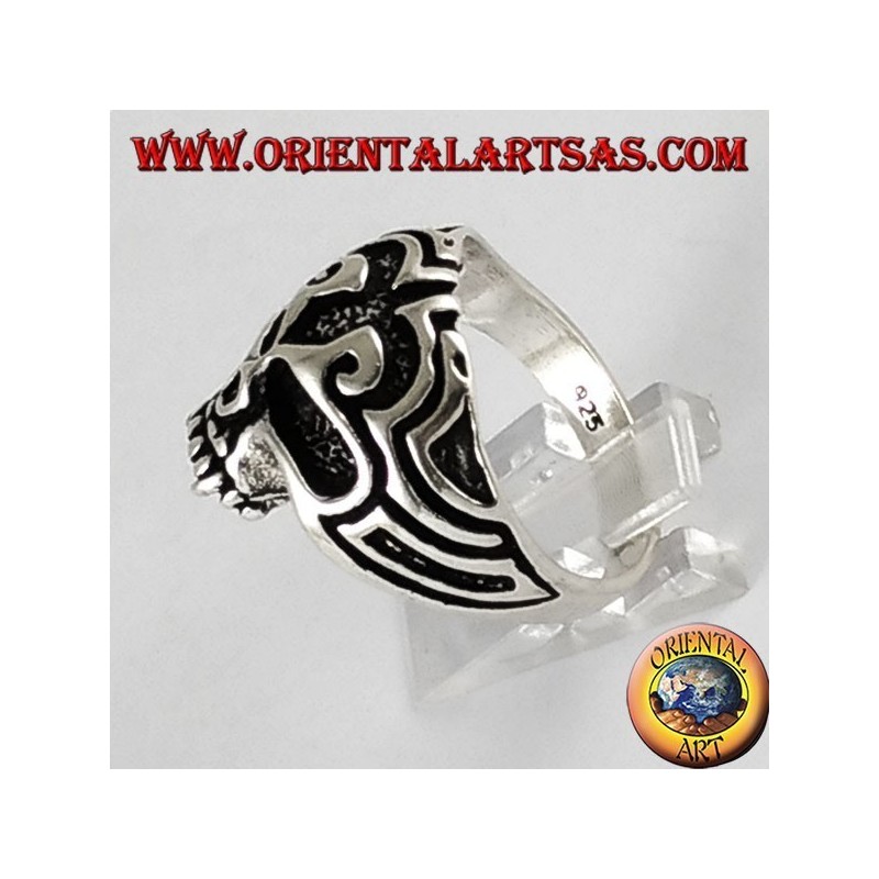 Bague en argent crâne Maori