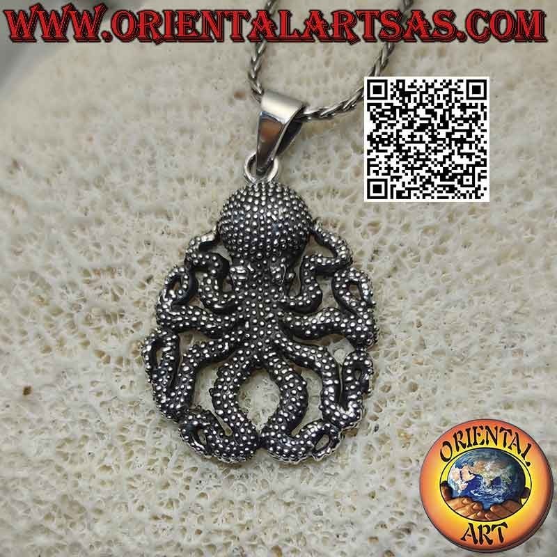 Silver pendant, octopus (octopus) or dotted octopus (large)