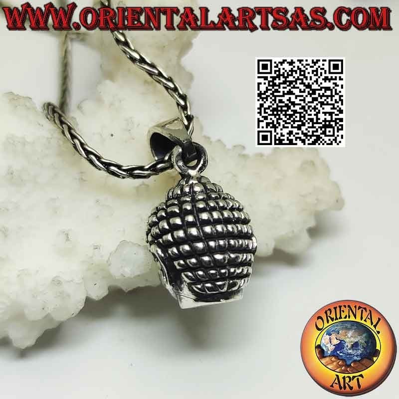 Colgante de plata en forma de cabeza de Buda radiante (grande)
