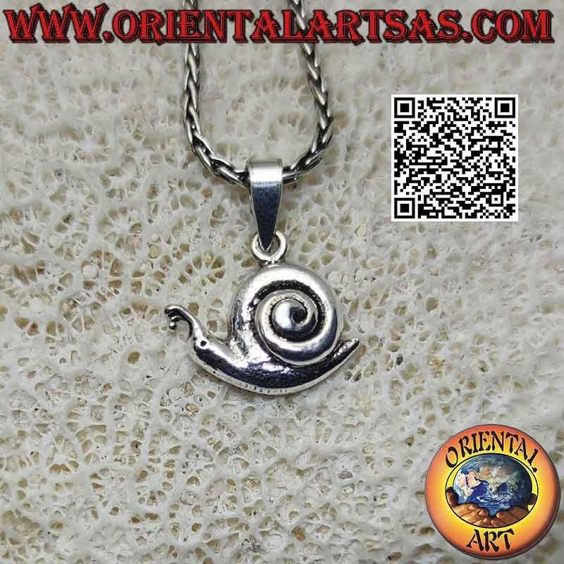 Colgante de plata lisa con forma de caracol o caracol de perfil