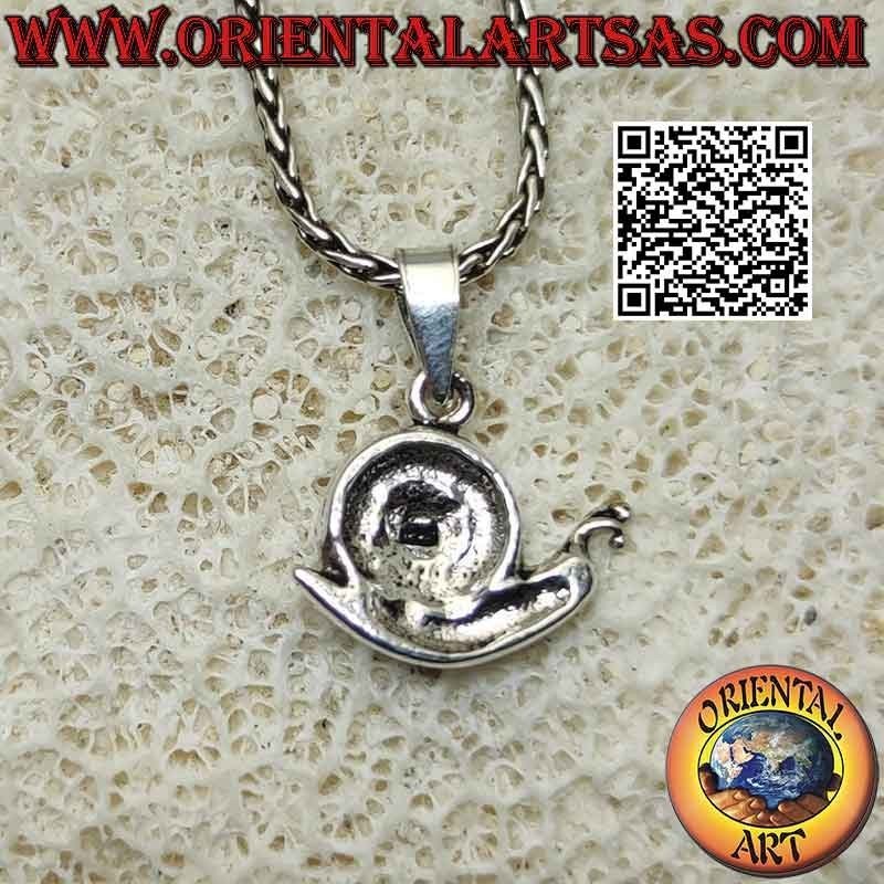 Pendentif en argent lisse en forme d'escargot ou d'escargot de profil