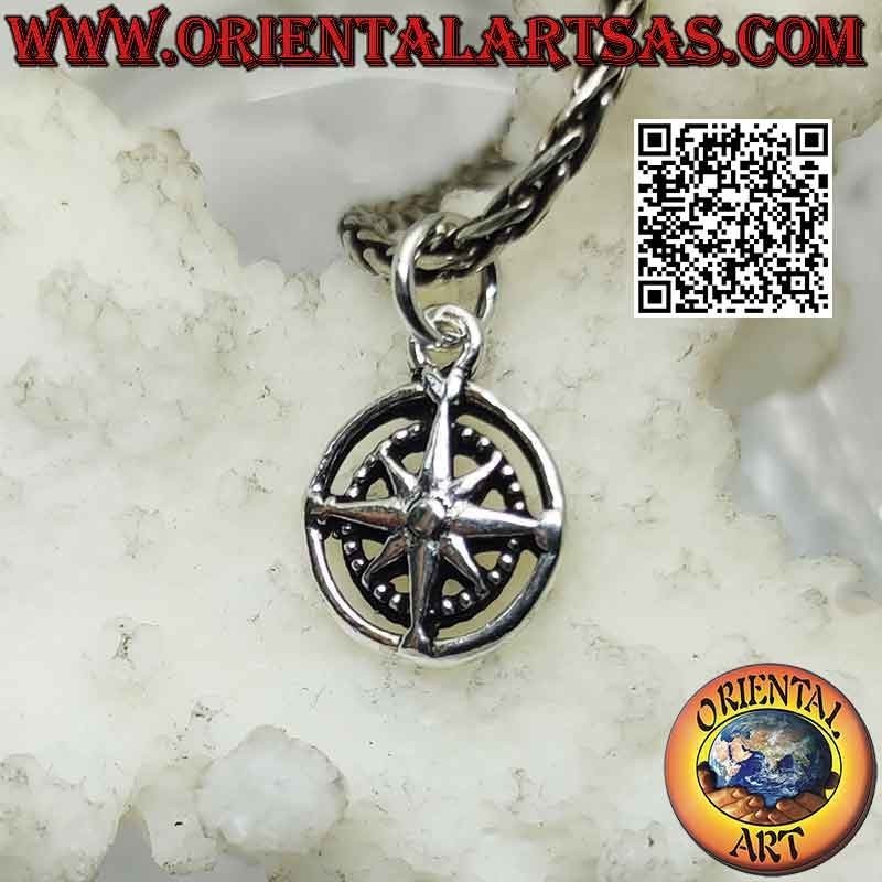 Pendentif argent rose des vents double face "Essential" (petit)