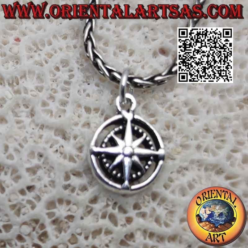 Colgante de plata rosa de los vientos de dos caras "Essential" (pequeño)