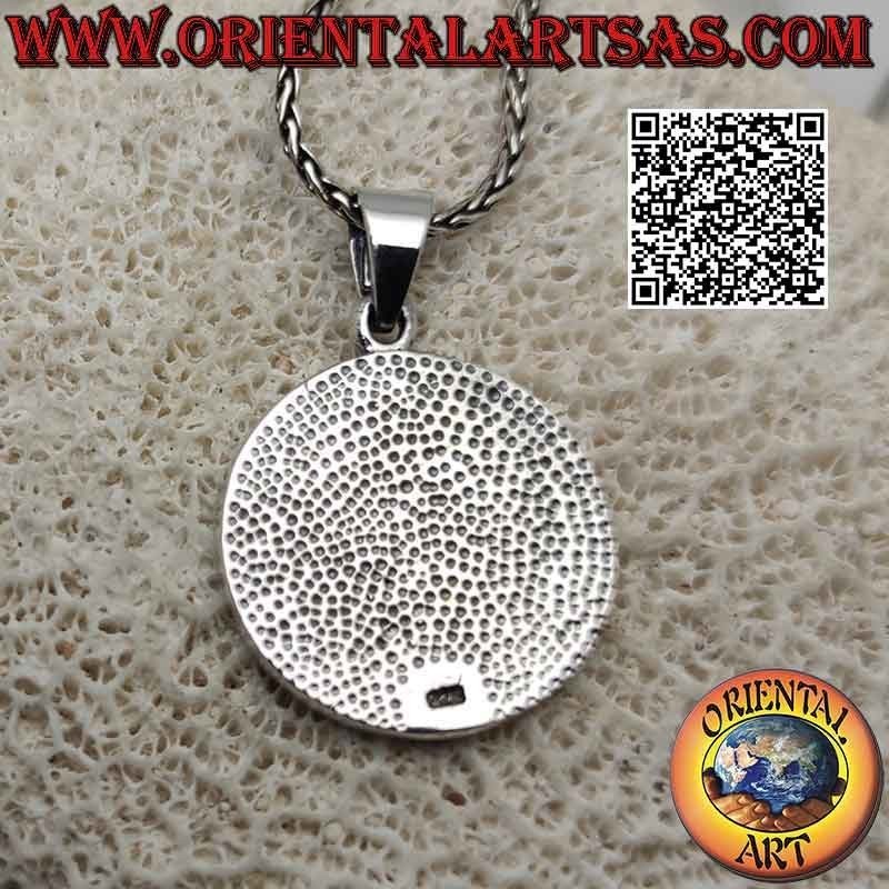 Silver pendant, Metatron's cube in bas-relief (symbol of the Archangel Metatron or the Archangel of life)