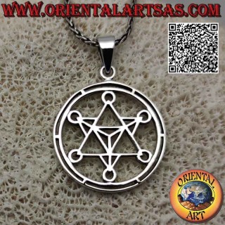 Silver pendant, the openwork Metatron's cube (symbol of the Archangel Metatron or the Archangel of life)