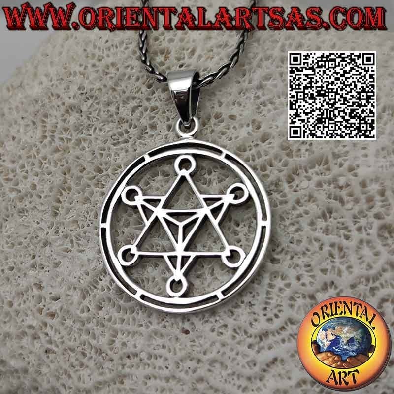 Ciondolo in argento, il cubo di Metatron traforato (simbolo dell’Arcangelo Metatron o l’Arcangelo della vita)