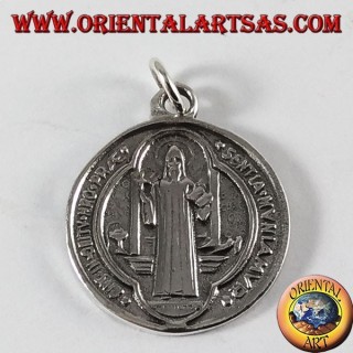 Silber Anhänger Saint Benedict Medaille