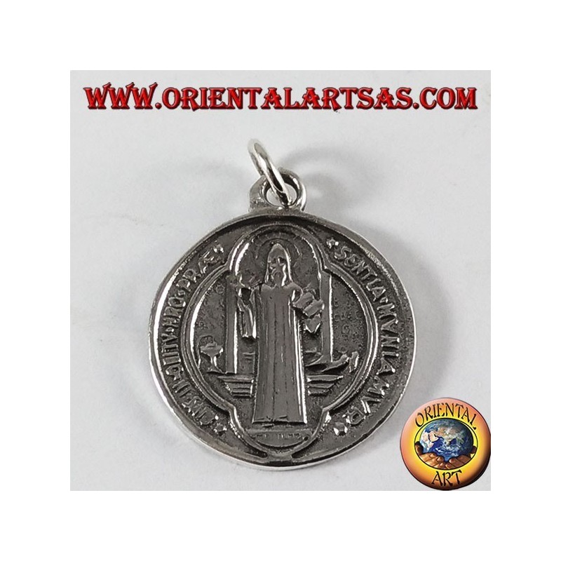 silver pendant Saint Benedict Medal