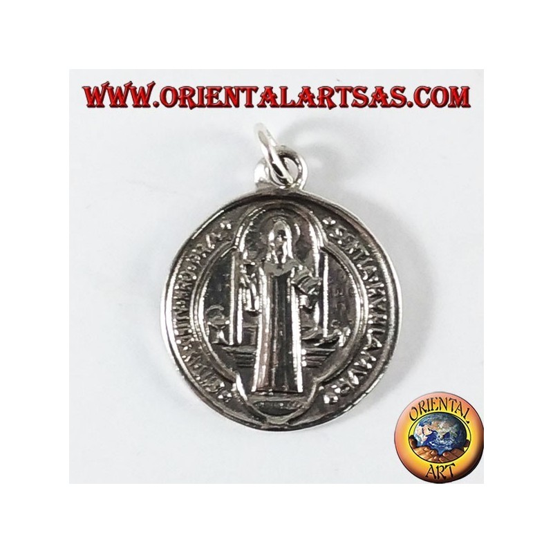 silver pendant Saint Benedict Medal