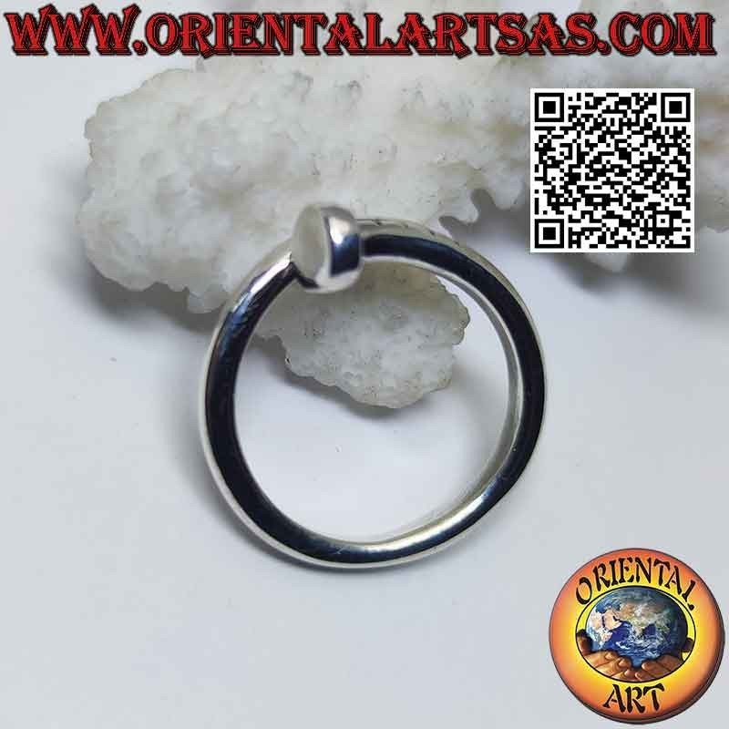 Anello in argento liscio a forma di chiodo
