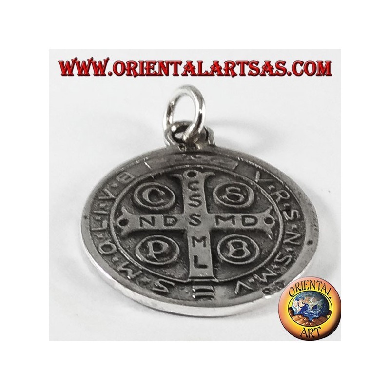 silver pendant Saint Benedict Medal