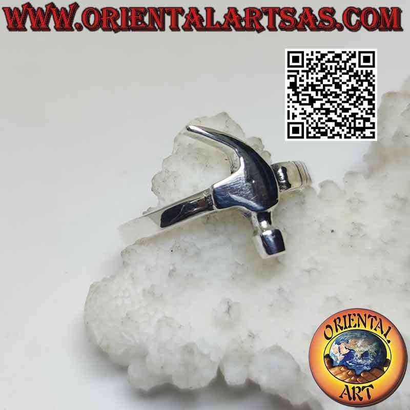 Anillo plata lisa forma martillo