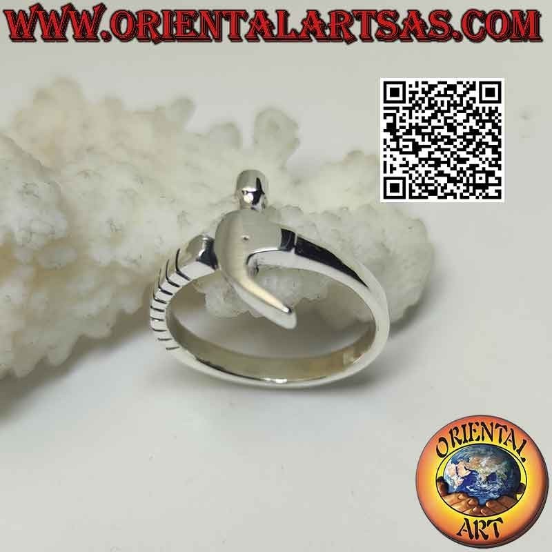 Bague en forme de marteau en argent lisse