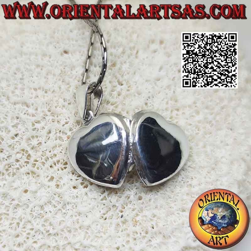 Colgante foto plata plana lisa corazón (17x17)