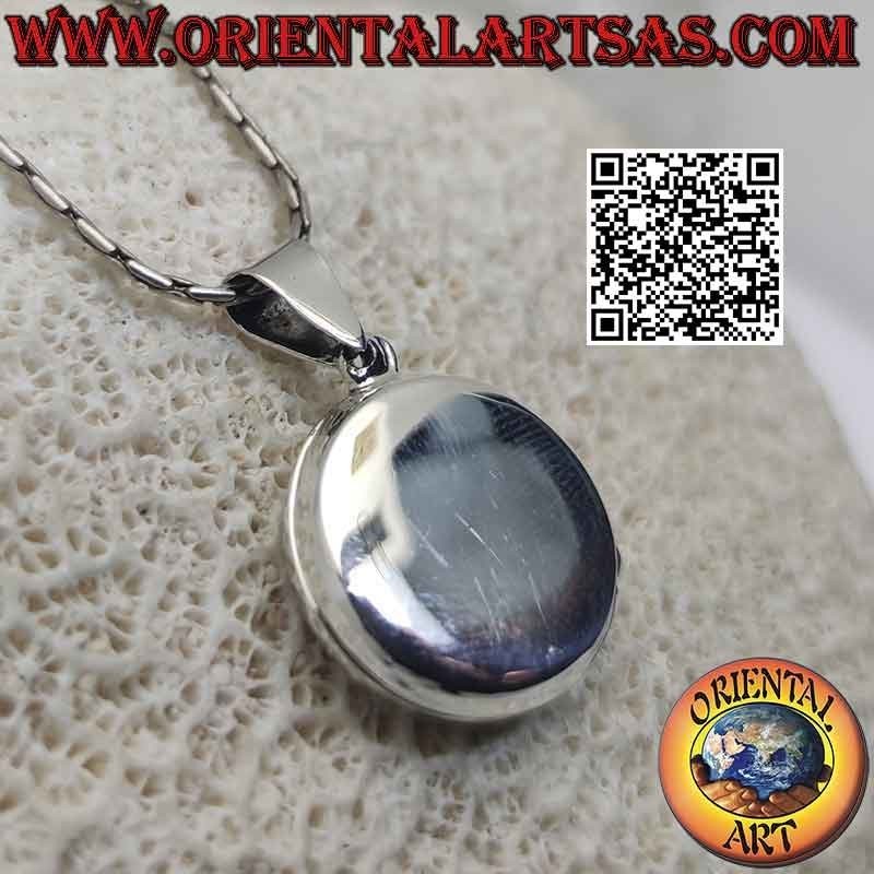 Pendentif cadre photo argent plat lisse rond Ø 20 mm