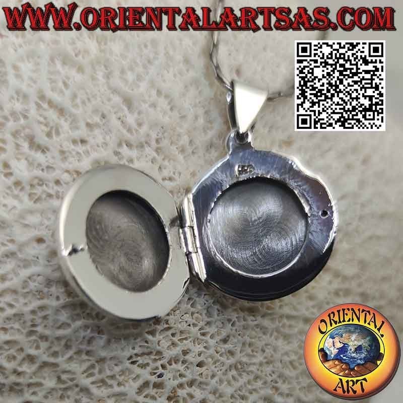 Pendentif cadre photo argent plat lisse rond Ø 20 mm