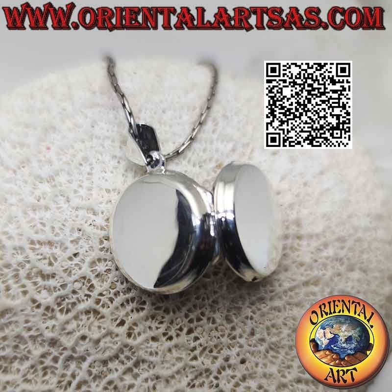 Pendentif cadre photo argent plat lisse rond Ø 20 mm