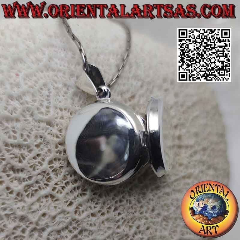 Pendentif cadre photo argent plat lisse rond Ø 20 mm