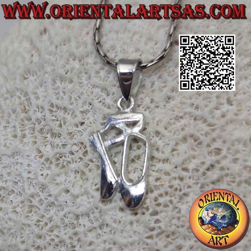 Silver pendant, the ballet shoes