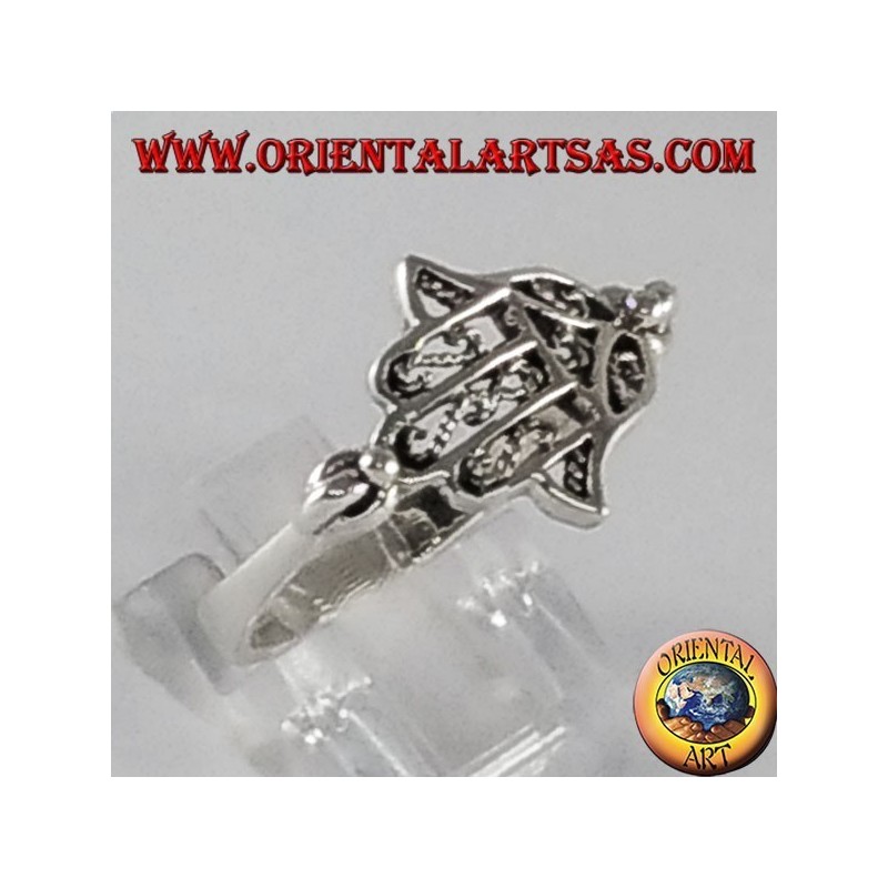 Silver ring Hand of Fatima Hamsa