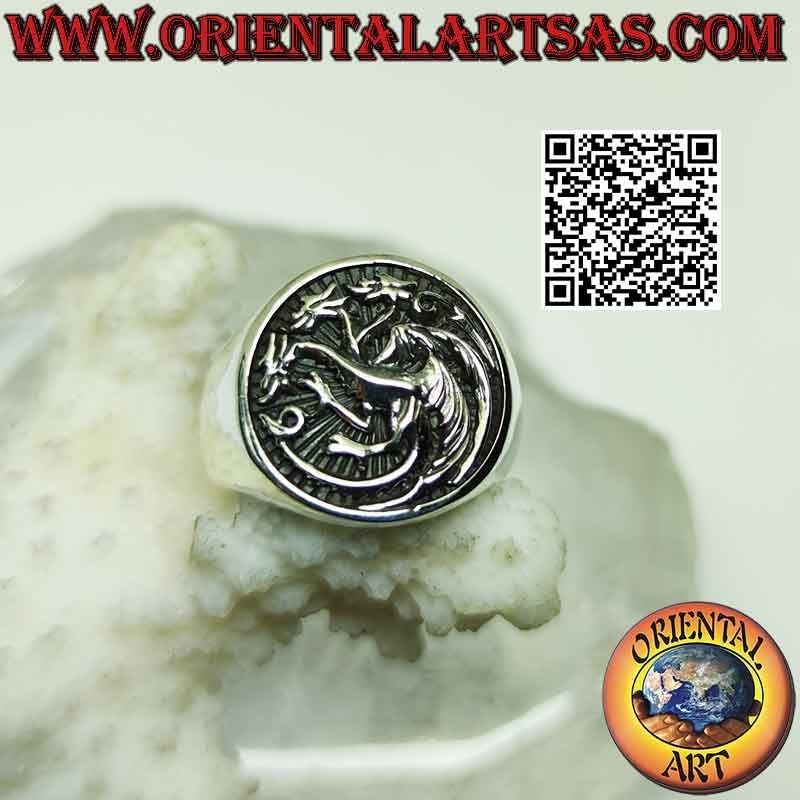 Silver ring, emblem of the noble house Targaryen (Game Of Thrones)