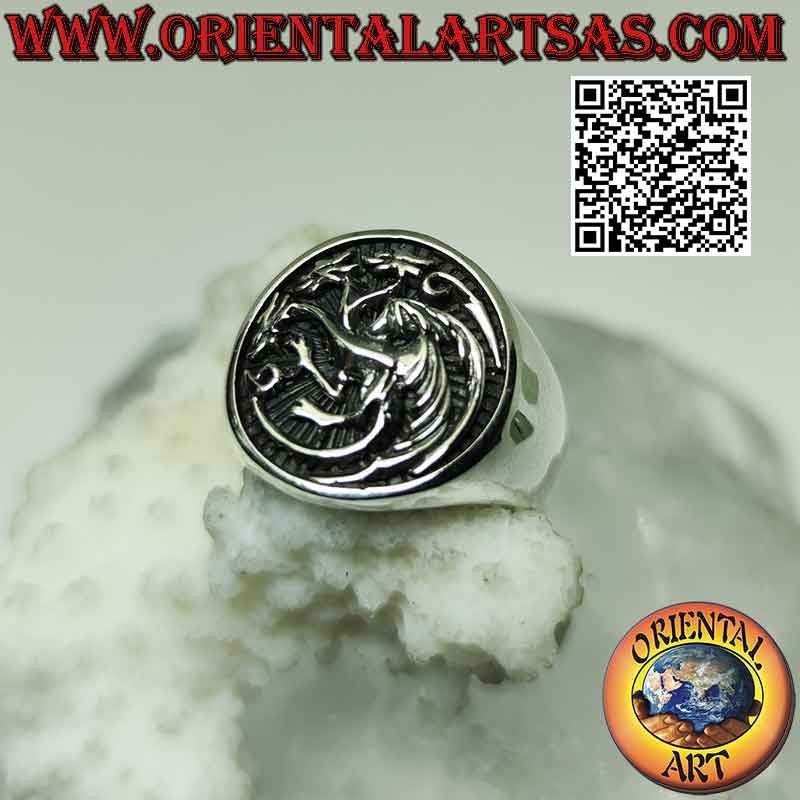 Silver ring, emblem of the noble house Targaryen (Game Of Thrones)