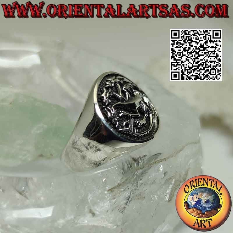 Silver ring, emblem of the noble house Targaryen (Game Of Thrones)