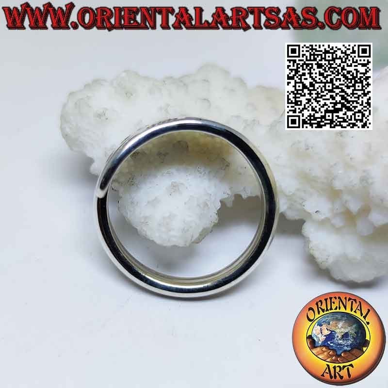 Bague double anneau en argent avec gravures karen miroir (ajustable)