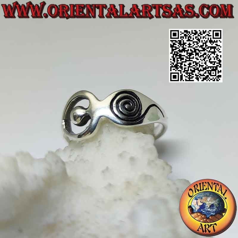 Smooth silver ring, the Mother Goddess "Aradia"
