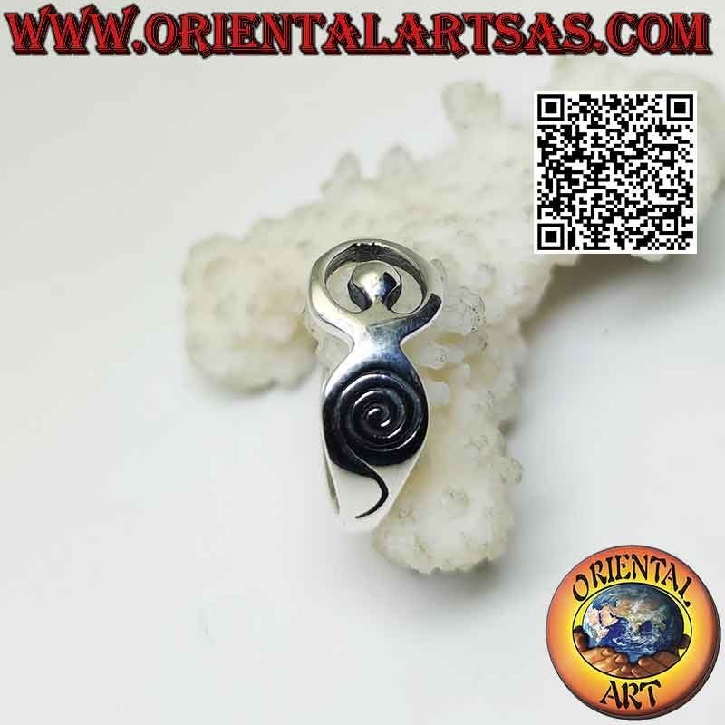 Smooth silver ring, the Mother Goddess "Aradia"
