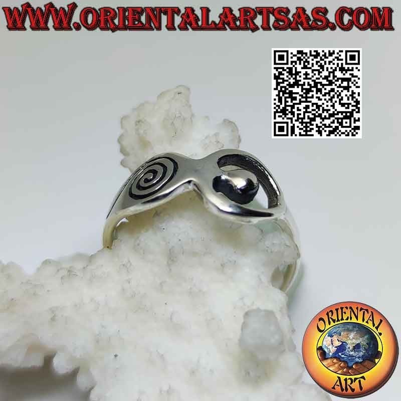 Smooth silver ring, the Mother Goddess "Aradia"