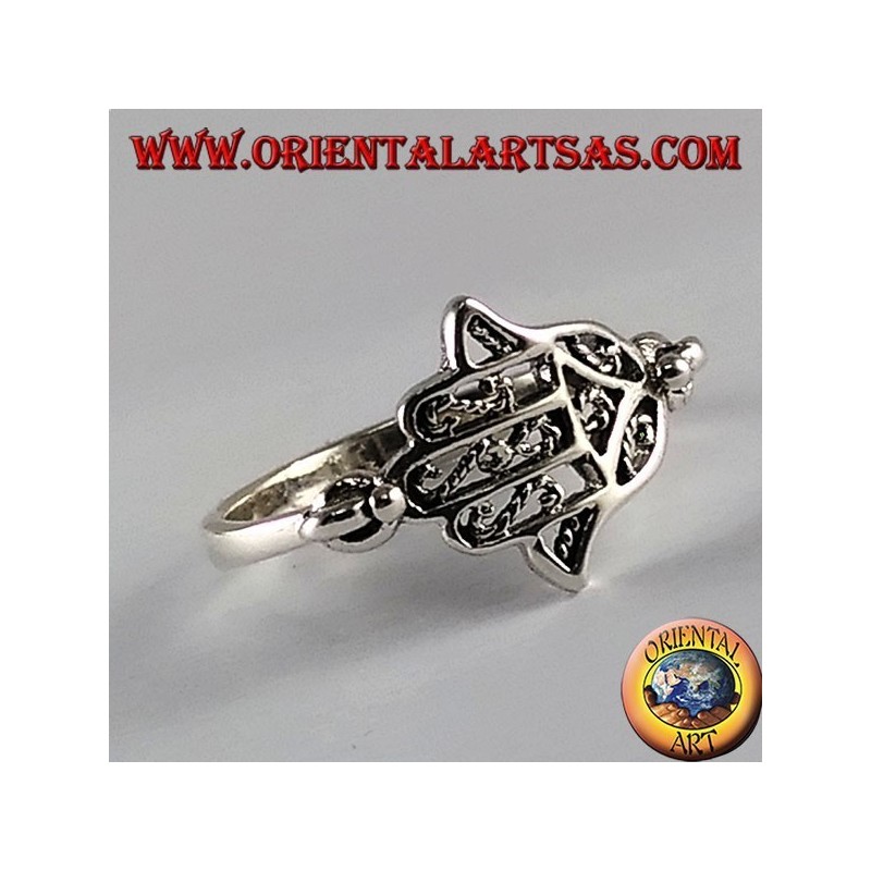 Silver ring Hand of Fatima Hamsa