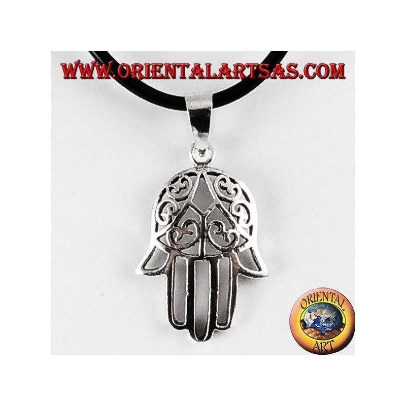Silver Pendant Hand of Fatima Hamsa