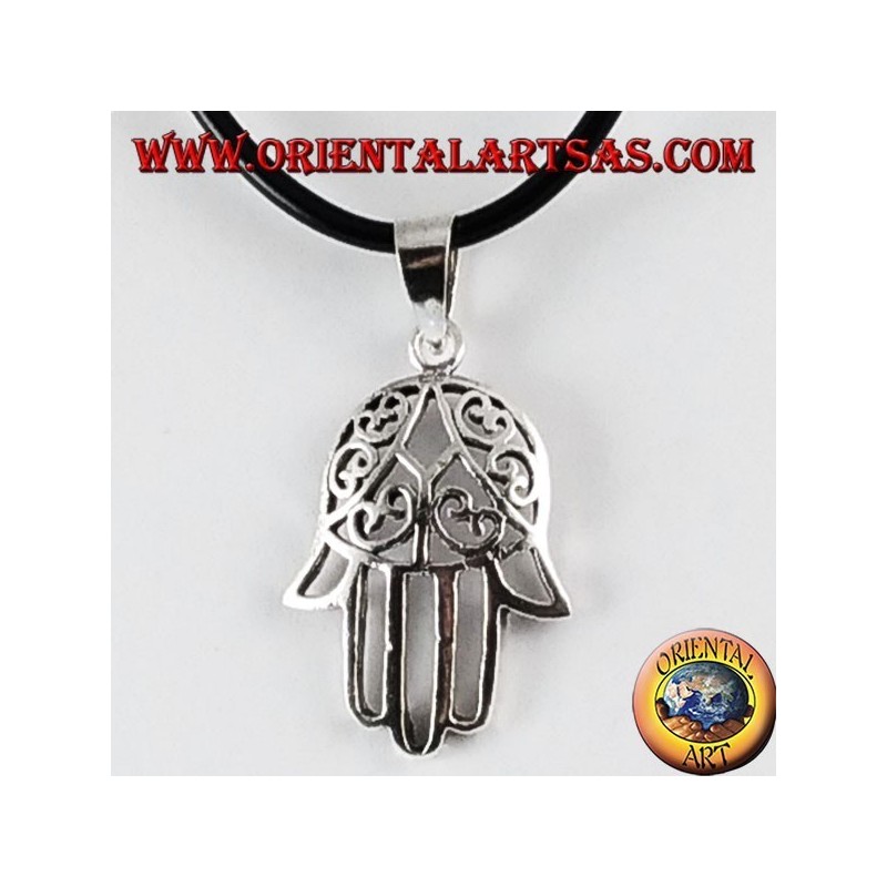 Silver Pendant Hand of Fatima Hamsa