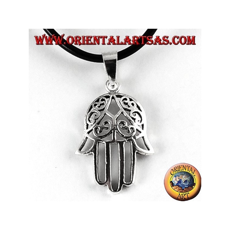 Silver Pendant Hand of Fatima Hamsa
