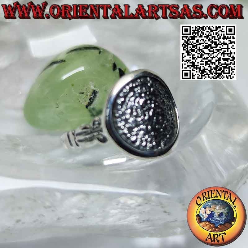 Bague en argent, "Le disque de Phaistos" avec trident sur les côtés (moyen)