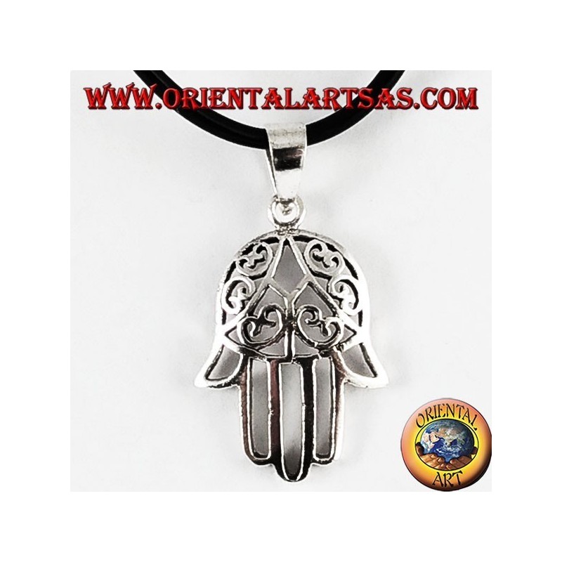 Silver Pendant Hand of Fatima Hamsa