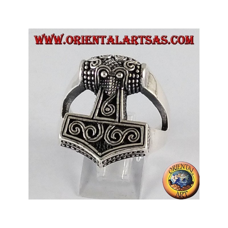 Anillo de plata Mjöllnir martillo de Thor