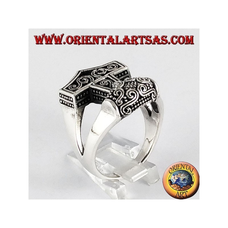 Bague en argent Mjöllnir marteau de Thor